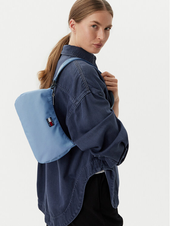 Tommy Jeans Geantă Tjw Ess Daily Shoulder Bag AW0AW18768 Albastru deschis