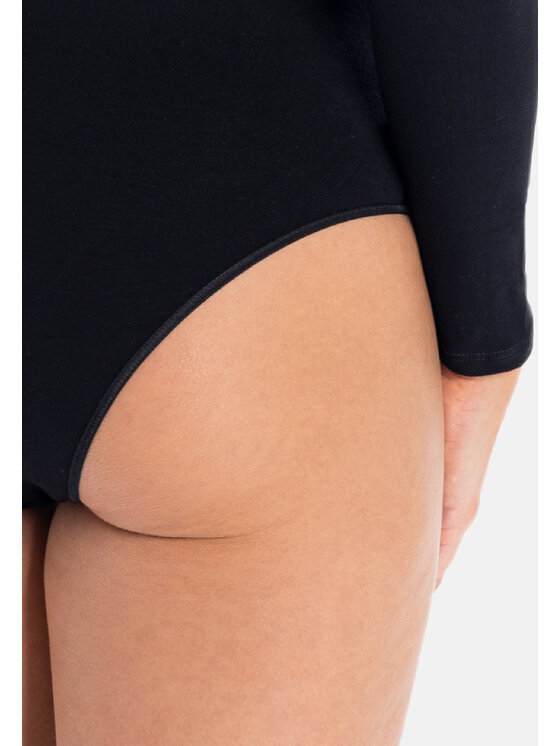 Teyli Teyli Body damskie z wiskozy Amber Czarny Regular Fit