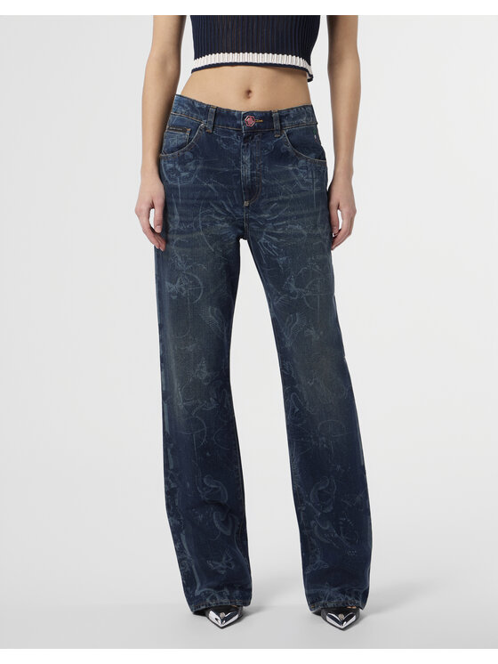 PHILIPP PLEIN PHILIPP PLEIN Jeansy 29755 Černá Straight Fit