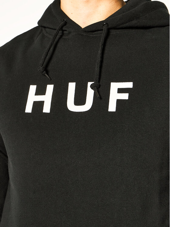 HUF HUF Sweatshirt Essentials OG Logo PF00099 Schwarz Regular Fit