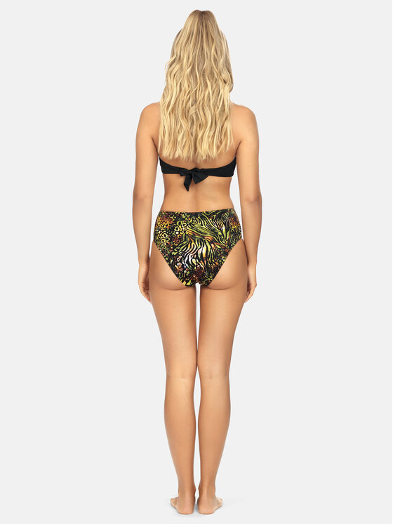 Miss Lou Miss Lou Bikini pezzo sopra Lana Safari Fashion G-ML040 Nero