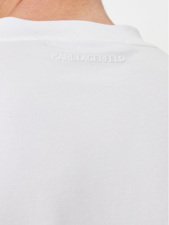 KARL LAGERFELD KARL LAGERFELD Marškinėliai 755053 542221 Balta Regular Fit
