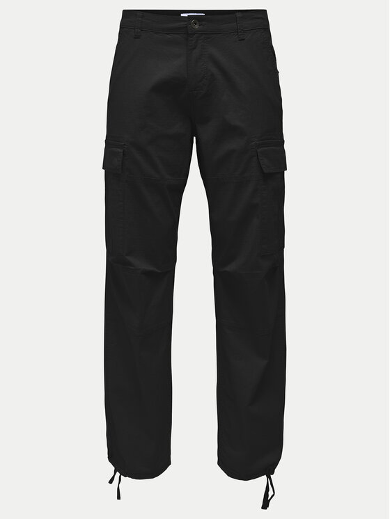 Only & Sons Only & Sons Kalhoty z materiálu Ray 22028640 Černá Loose Fit