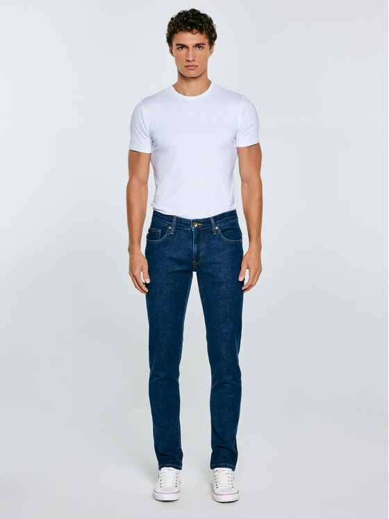 BIG STAR BIG STAR Jeansy JEFFRAY Granatowy Skinny Fit