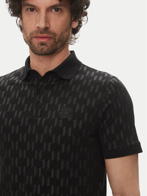 KARL LAGERFELD KARL LAGERFELD Polo 745070 552251 Czarny Regular Fit