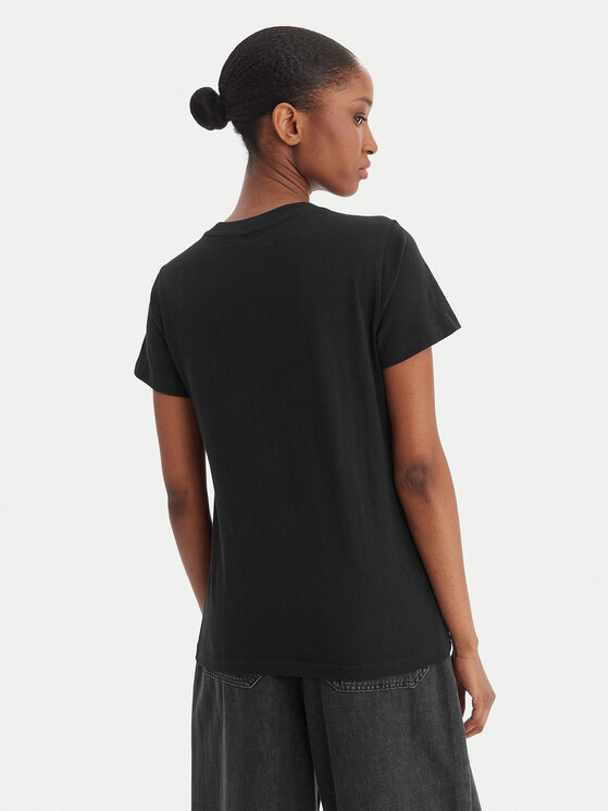 Lee Lee T-Shirt Logo Tee L42UER01 112109467 Czarny Regular Fit