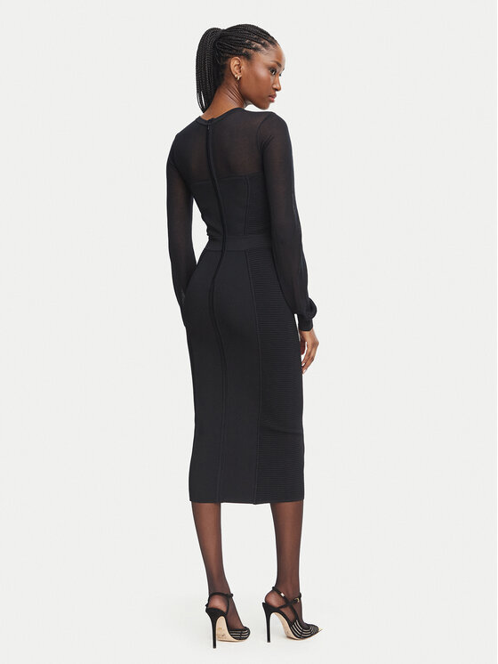 Elisabetta Franchi Elisabetta Franchi Kootud kleit AM-53B-67E2-V460 Must Slim Fit