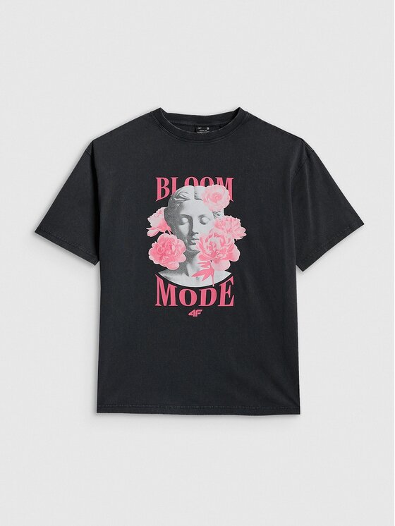 4F 4F T-Shirt 4FRSS26TTSHF3699-20S Czarny Loose Fit