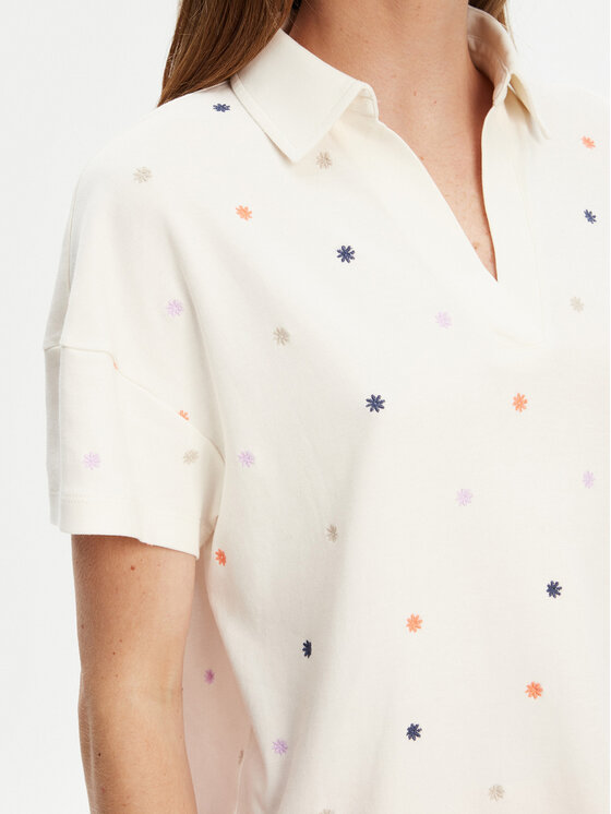 United Colors Of Benetton United Colors Of Benetton Тениска с яка и копчета 36QJD300X Бежов Regular Fit