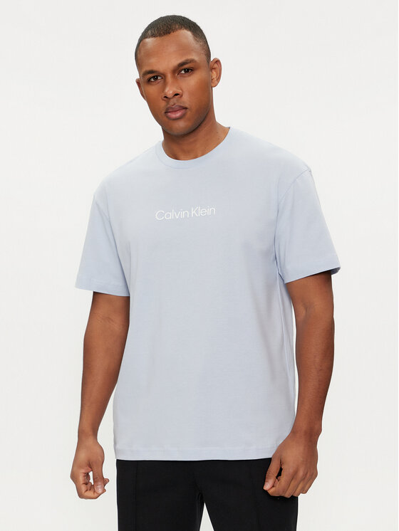Calvin Klein Męski T-Shirt, rozmiar S, Błękitny, Hero K10K111346