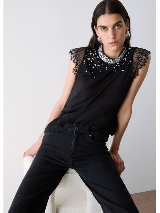 Liu Jo Liu Jo Top CF6142J592322222 Czarny Regular Fit
