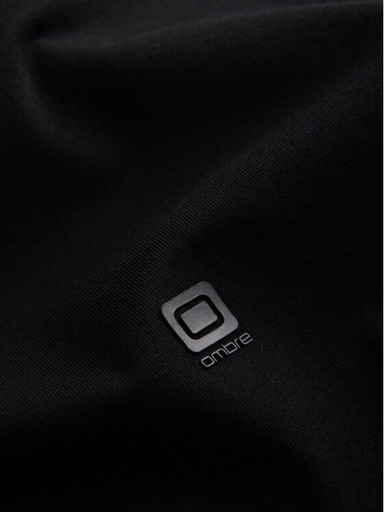 Ombre Ombre T-Shirt OM-TSCT-0106 Czarny Slim Fit