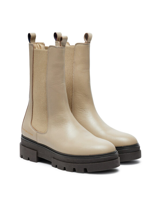 Tommy Hilfiger Tommy Hilfiger Боти тип челси Monochromatic Chelsea Boot FW0FW06730 Бежов