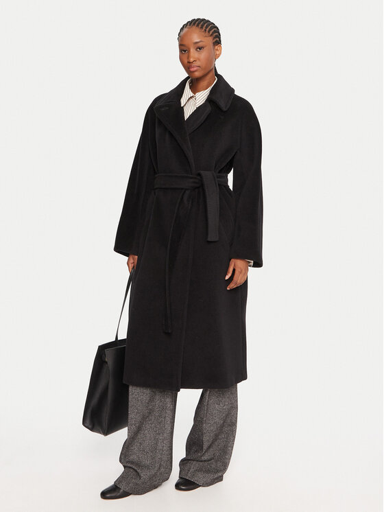 Marella Marella Vilnas mētelis English 2523016142 Melns Regular Fit