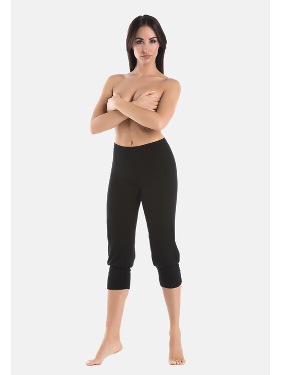 Teyli Teyli Legginsy Comforto 3/4 Czarny Regular Fit