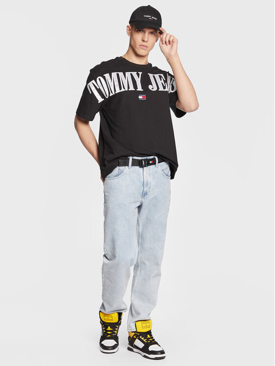 Tommy Jeans Tommy Jeans Majica Skater Archive Logo DM0DM15665 Črna Oversize