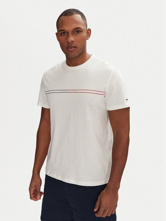 Tommy Jeans Tommy Jeans Tricou Entry Graphic DM0DM20779 Alb Slim Fit