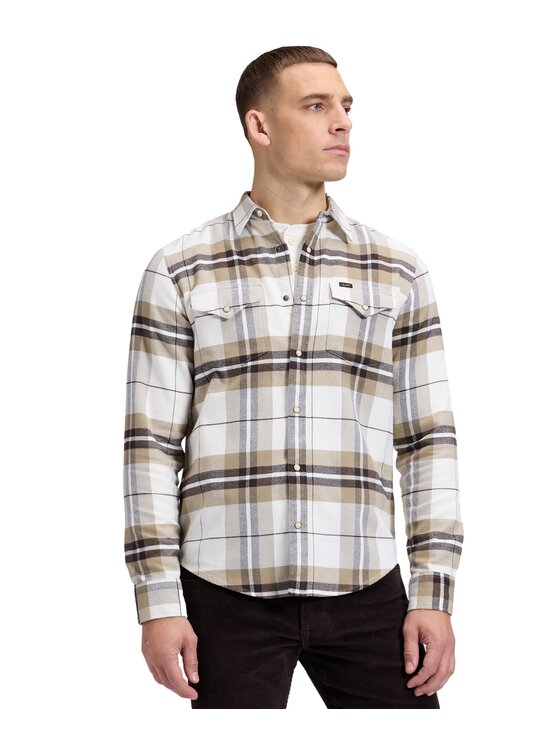 Lee Lee Koszula 112387729 Brązowy Regular Fit