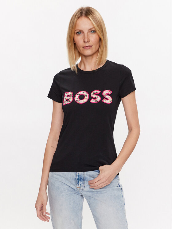 Boss Majica Logo 50489531 Črna Slim Fit