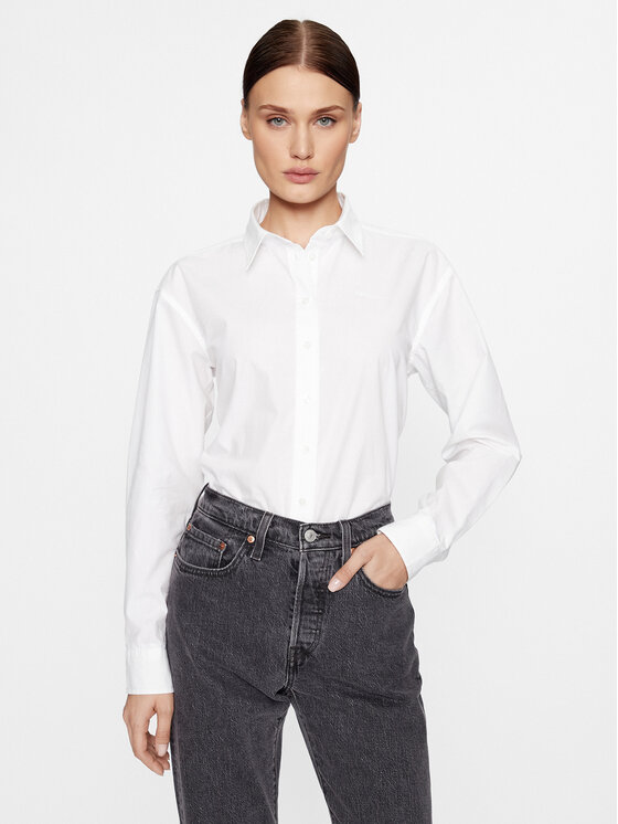 Pepe Jeans Marškiniai Liza PL304704 Balta Regular Fit