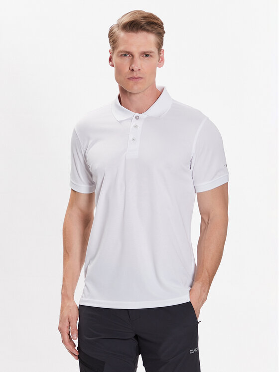CMP Tricou polo 3T60077 Alb Regular Fit