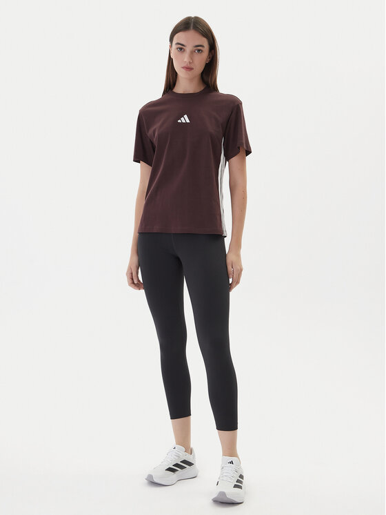 adidas adidas Футболка Essentials 3-Stripes JX7621 Коричневий Regular Fit