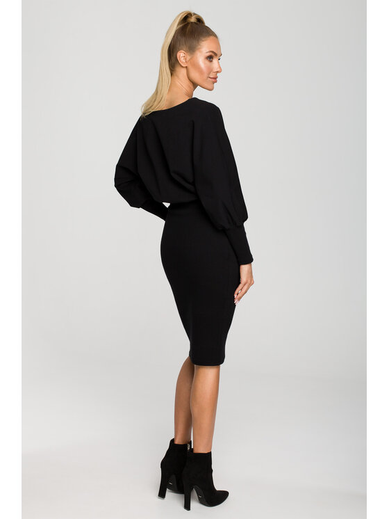 Made of Emotion Made of Emotion Sukienka codzienna M690 Czarny Regular Fit