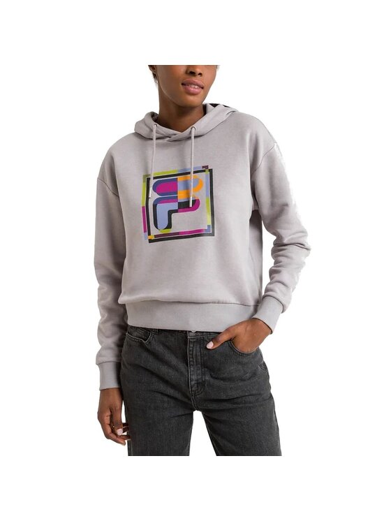 Fila Felpa BRISSAGO CROPPED HOODY Grigio Regular Fit Modivo