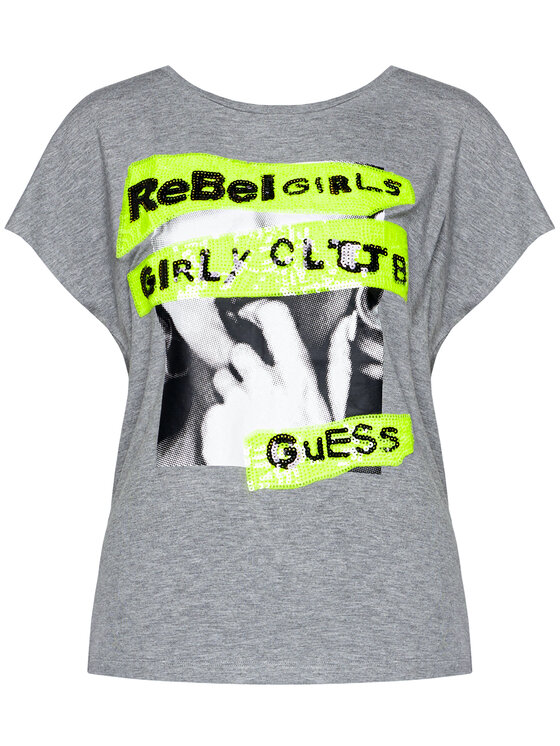 Guess Guess T-Shirt Shelly W0YI95 K68D0 Γκρι Regular Fit
