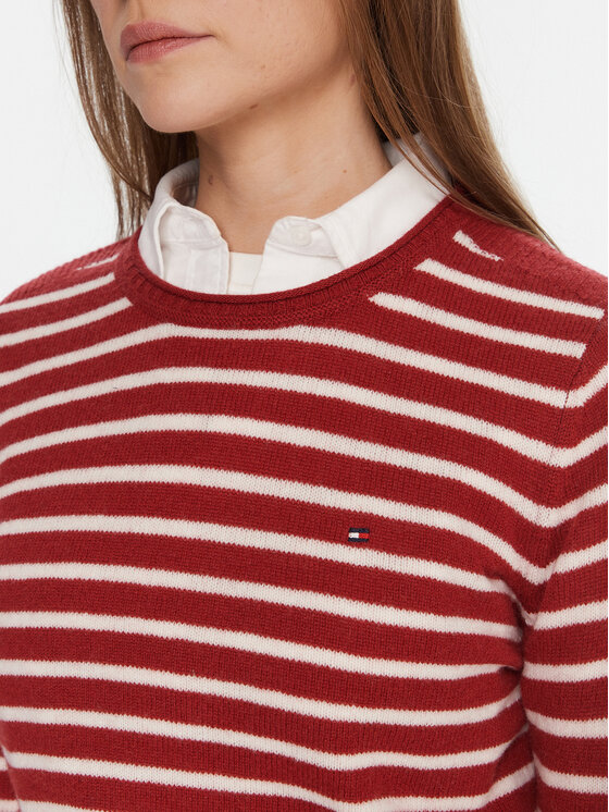 Tommy Hilfiger Tommy Hilfiger Sweter WW0WW40264 Czerwony Regular Fit