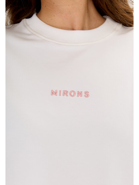Mirons Mirons T-Shirt Print Biały Oversize