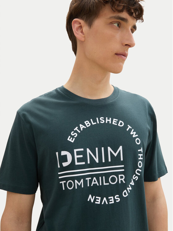 Tom Tailor Denim Tom Tailor Denim Tricou 1043491 Verde Regular Fit