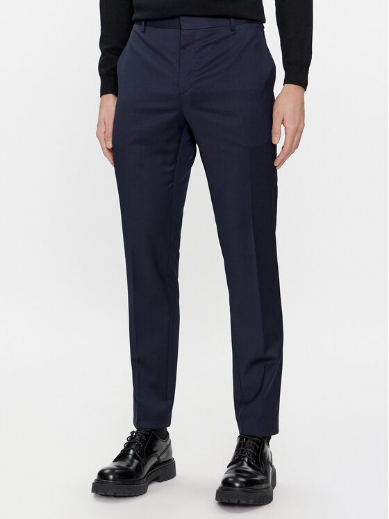 Calvin Klein Chino nohavice K10K112292 Tmavomodrá Slim Fit