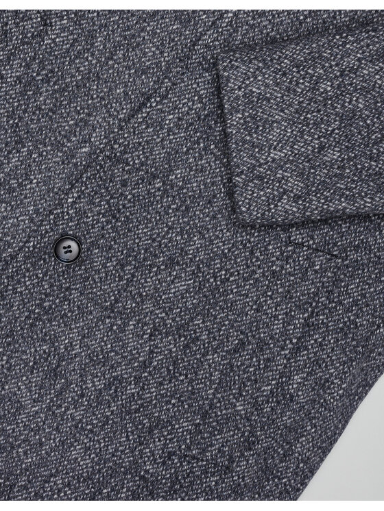 Borgio Borgio Płaszcz wełniany rivara_g1 Granatowy Slim Fit