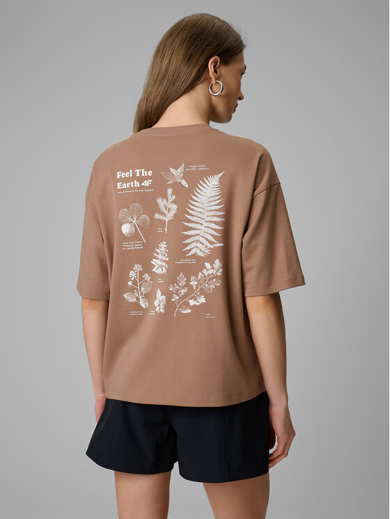 4F 4F T-Shirt CAMP Beżowy Regular Fit