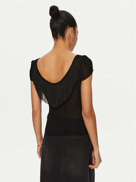 PINKO PINKO Top 103588 A1V8 Czarny Slim Fit