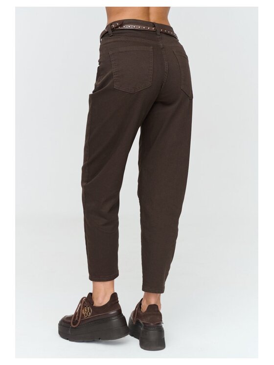 Makadamia Makadamia Jeansy C91 Brązowy Loose Fit