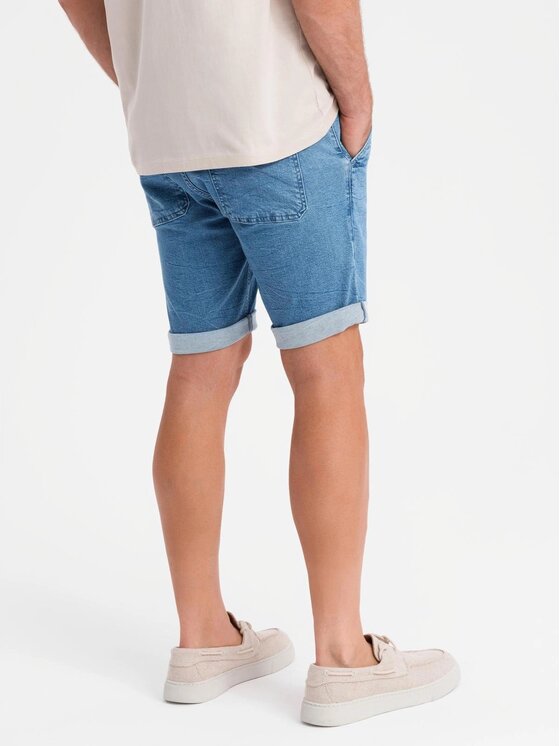 Ombre Ombre Szorty jeansowe OM-SRDS-0161 Niebieski Regular Fit