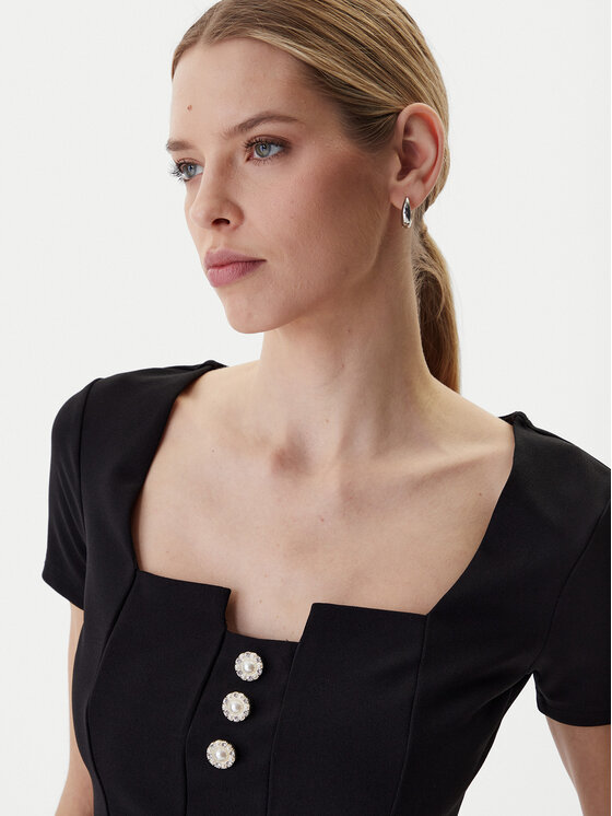 Guess Guess Блузка W6RP08 KCBO2 Чорний Classic Fit