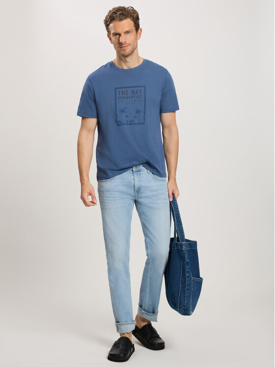 Cross Jeans Cross Jeans T-Shirt 16090-005 Niebieski Regular Fit