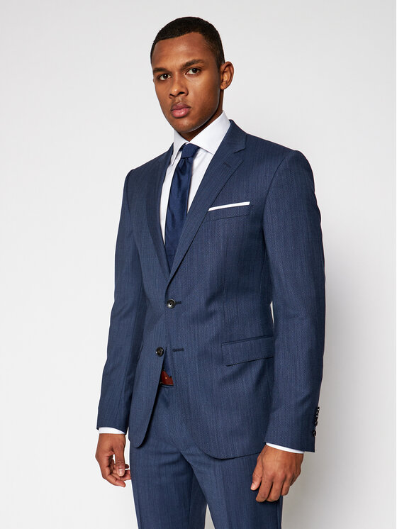 JOOP! JOOP! Garnitur 17 Js-Herby-Blayr-Str 30020187 Granatowy Slim Fit