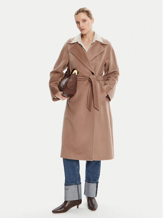 Weekend Max Mara Weekend Max Mara Volneni plašč Resina 2525016031 Rjava Regular Fit