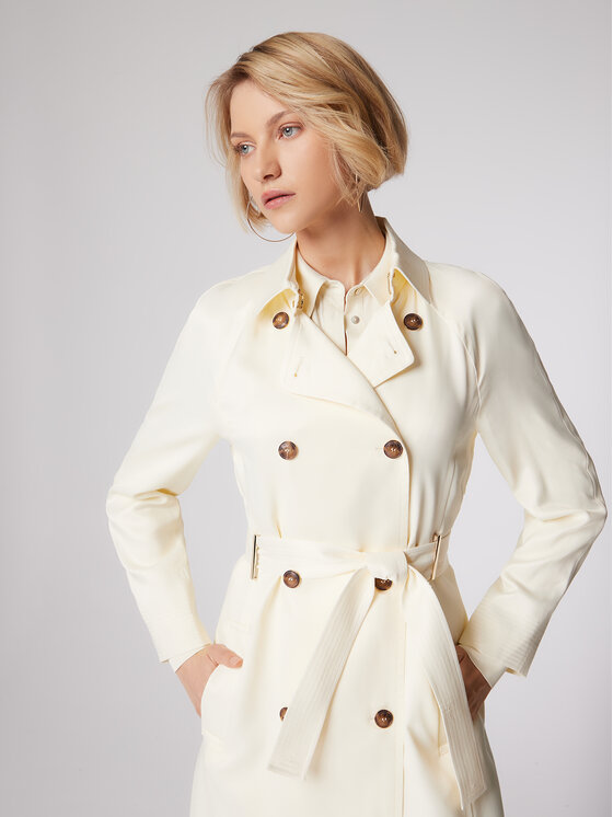 Simple Simple Trench PLD003 Bijela Regular Fit