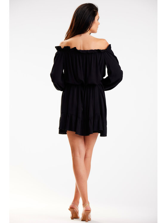 Awama Awama Sukienka letnia A578 Czarny Basic Fit