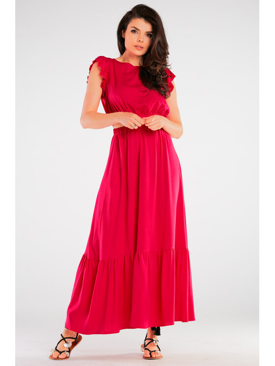 Awama Awama Bluzka A429 Fioletowy Basic Fit