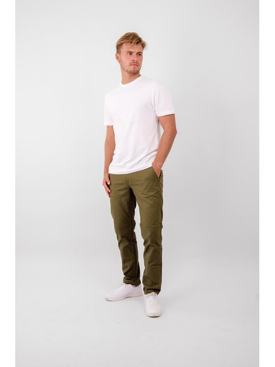 TeeShoppen TeeShoppen Chinosy 'Perform Collection' Zielony Regular Fit
