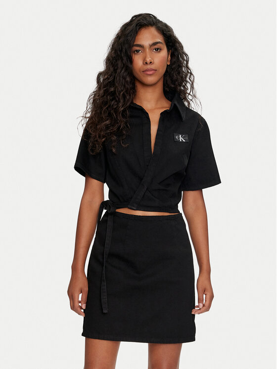 Calvin Klein Jeans Calvin Klein Jeans Rochie de zi J20J223666 Negru Slim Fit