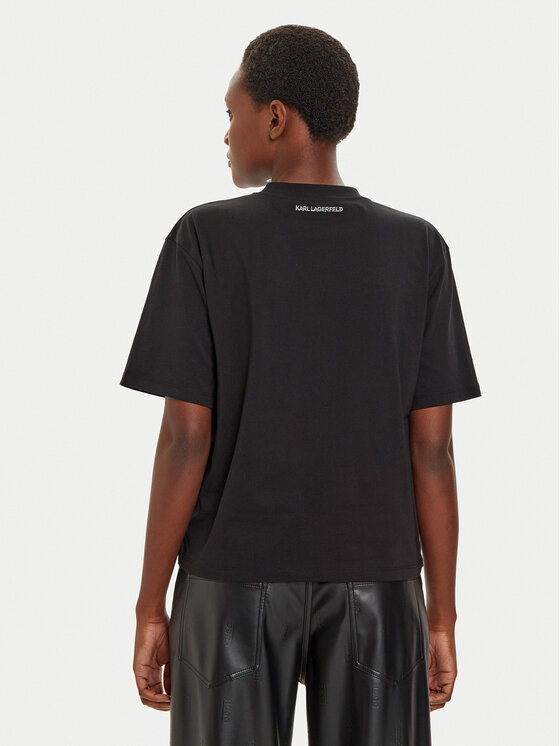 KARL LAGERFELD KARL LAGERFELD Majica 226W1703 Črna Relaxed Fit