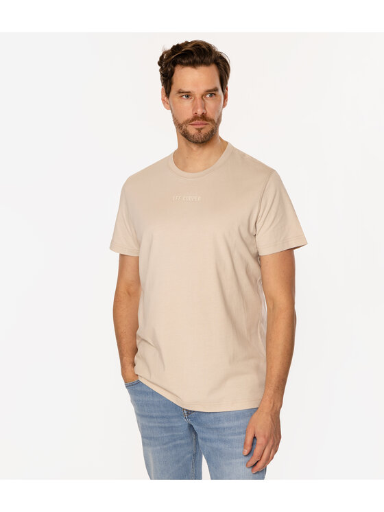 Lee Cooper Lee Cooper T-Shirt CLASSIC 1160 Beżowy Regular Fit