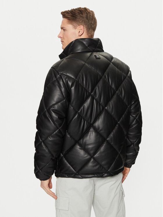 HUGO HUGO Műbőr dzseki Borin2441 50524237 Fekete Slim Fit